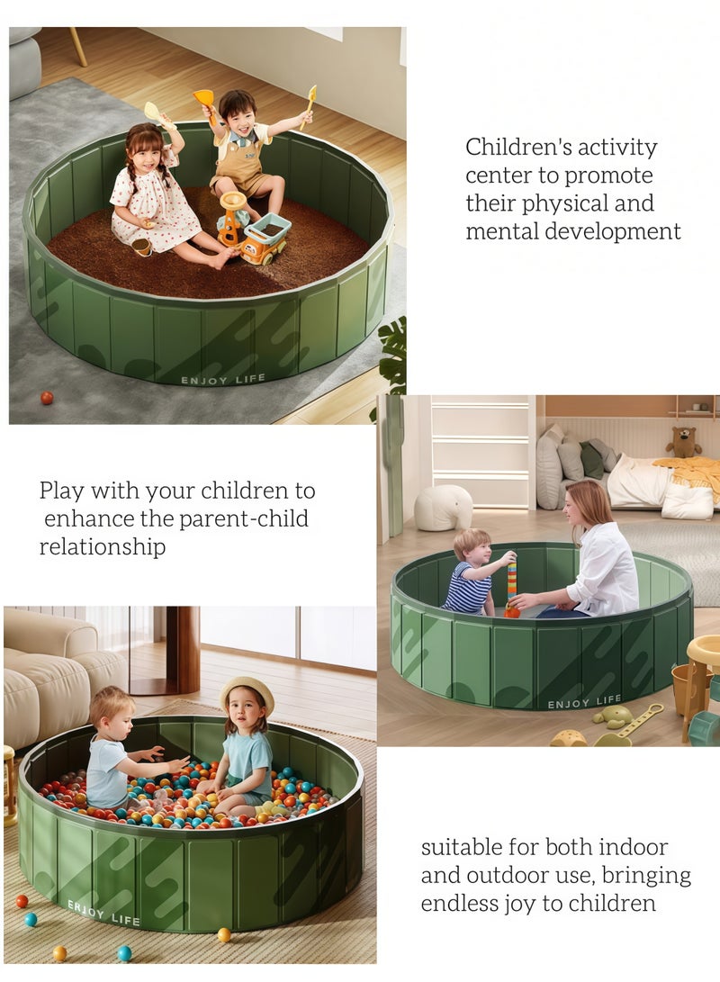 Jubilin Foldable Ball Pit Pool Kids Sand and Water Table Portable Sandbox Swimming Pool Indoor Outdoor Play Activity Center 47 Inches,Green - Image 3